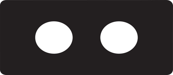 Cinder Block Silhouette Icon, Concrete Brick Shape, Construction Material Vector