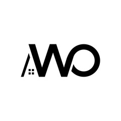 initial letter WO real estate monogram logo
