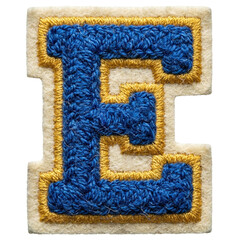 Varsity style embroidered letter E patch © X02