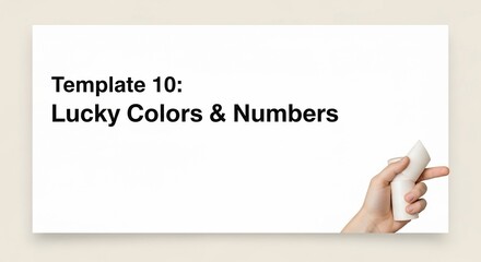 Hand Holding White Card with Lucky Colors Numbers Text.