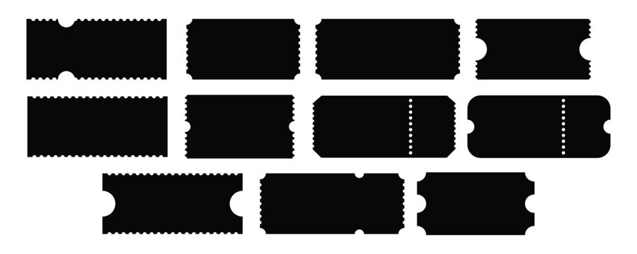 Template tickets. Collection of vintage grunge tickets and coupons vector illustration. Set of tickets.