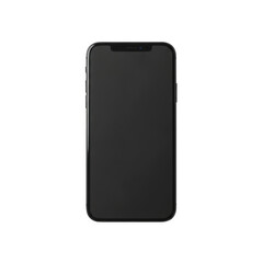 Naklejka premium Black smartphone with blank screen isolated on transparent background