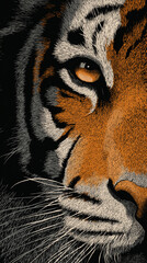 Close-up of tiger face illustration