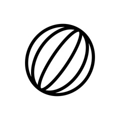 Black line icon watermelon fruit. Outline black icon healthy fruit and vegetable.