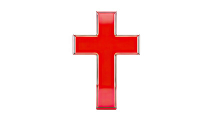 Obraz premium Red Christian Cross with Chrome Edges