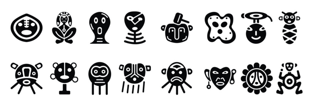 bundle of taino art solid icons
