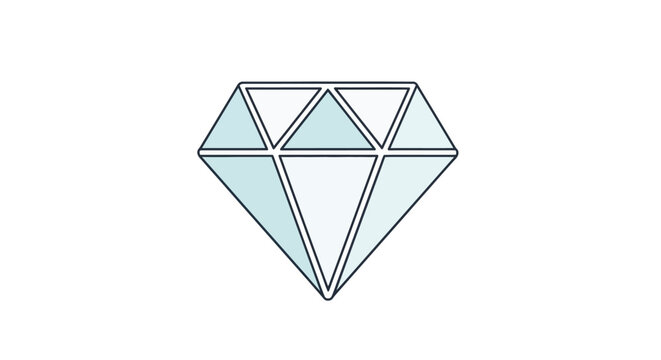 Elegant Diamond Icon Illustration on White