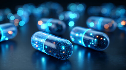 Technology sensitive pills, medical technology concepts