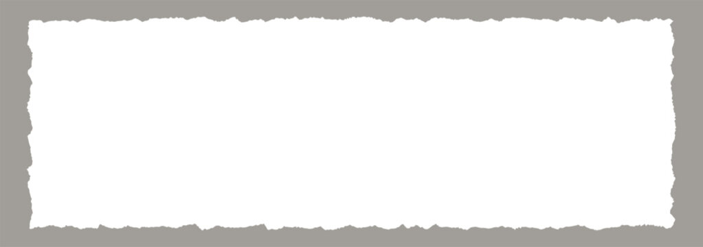 wide paper frame with jagged edges white blank torn paper