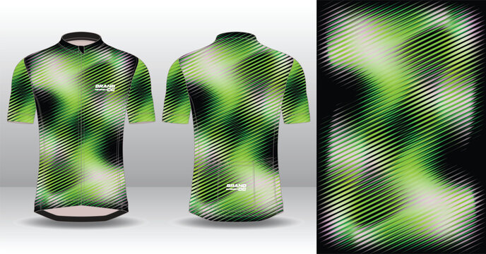 Professional cycling jersey template with modern geometric style for activewear