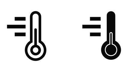 Thermometer icon set for temperature measurement