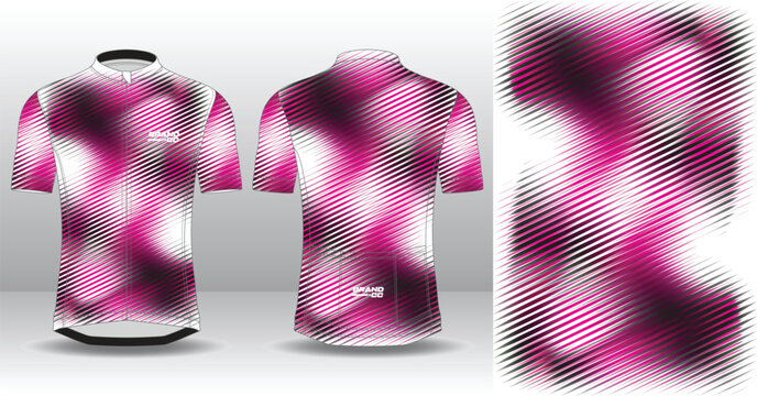 Professional cycling jersey template with modern geometric style for activewear