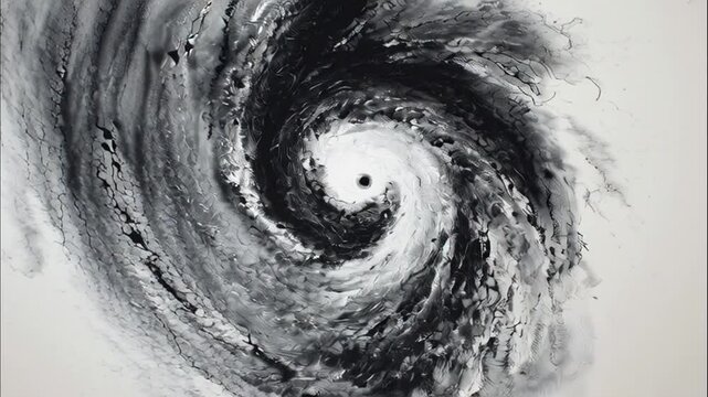 Stylized weather map showing a tropical storm system with high wind speeds