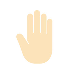 Obraz premium Flat icon of hand in stop signal gesture.