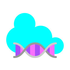 DNA Data Cloud Vector Flat Icon Design