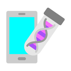 Mobile DNA Test Vector Flat Icon Design