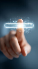 Luminous search box and fingers