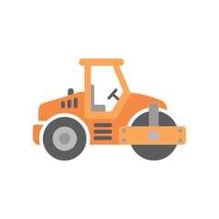 Fototapeta premium Compact Orange Road Roller Vehicle Illustration Construction Equipment