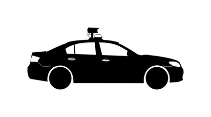 Obraz premium Modern Black Car with Roof Camera