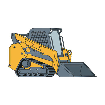 Compact Track Loader Vector Graphic For Construction And Industry Needs