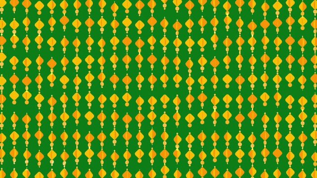 Vibrant green background with repeating orange pattern