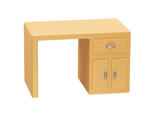office desk icon 3d render illustration 
