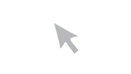 Sleek gray computer mouse cursor arrow icon, symbolizing digital interaction, navigation, and selection within a modern user interface