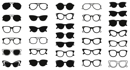 Sunglasses Collection: Stylish Eyewear Vector Set
