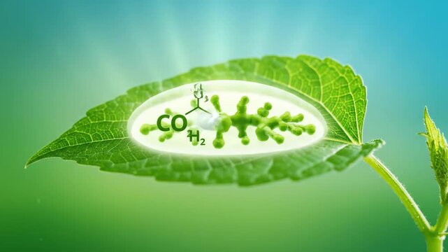 3D Animation of Photosynthesis Process and CO2 Absorption in Plant Leaf Stomata