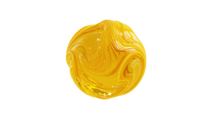 A mesmerizing close-up of vibrant yellow and orange paint swirls, showcasing a fluid, abstract pattern