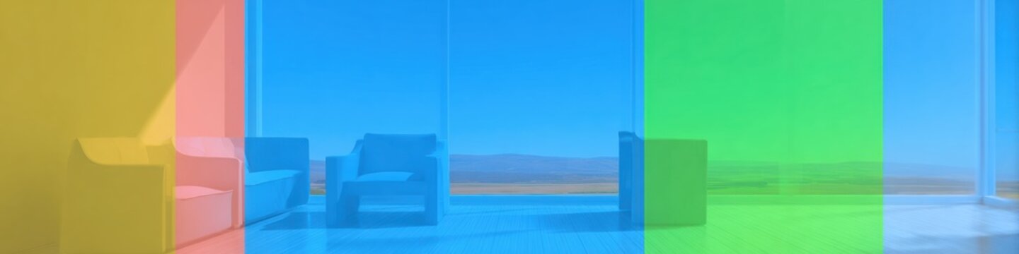 Blurred modern office interior with panoramic windows and armchairs creates an abstract workplace background for corporate websites and professional business presentations