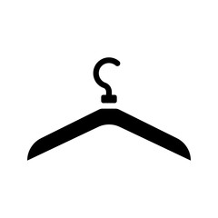 Plastic clothes hanger garment closet solid glyph icon
