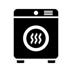 Electric tumble dryer machine laundry solid glyph icon
