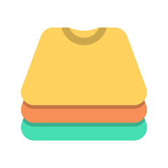 Neat folding clothes laundry organization flat color icon
