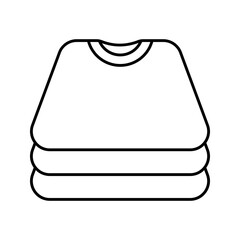 Neat folding clothes laundry organization line art icon
