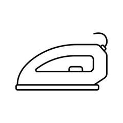 Electric steam iron for garment care line art icon

