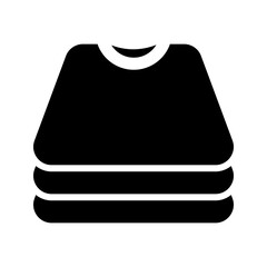 Neat folding clothes laundry organization solid glyph icon
