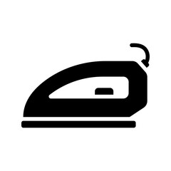Electric steam iron for garment care solid glyph icon
