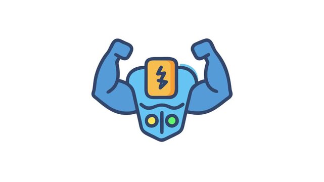  Versatile Smart Muscle Stimulator Icon. Design of Fitness and Gym Icons.