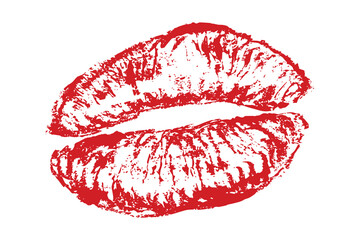Lipstick kiss mark Romantic lip print Imprint of lips kiss Sexy lips makeup Female mouth Love symbol Design element for beauty fashion poster Valentines Day wedding