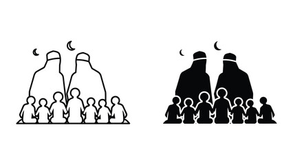 Muslim family gathering during ramadan or eid
