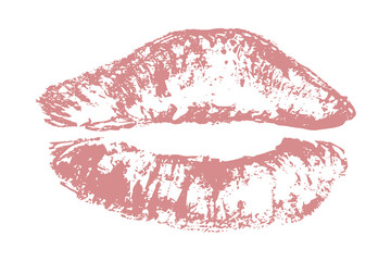 Fototapeta premium Lipstick kiss mark Romantic lip print Imprint of lips kiss Sexy lips makeup Female mouth Love symbol Design element for beauty fashion poster Valentines Day wedding