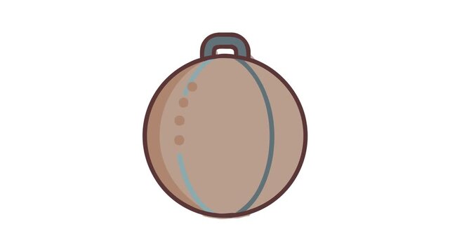  Durable Weighted Training Ball Icon. Design of Fitness and Gym Icons.