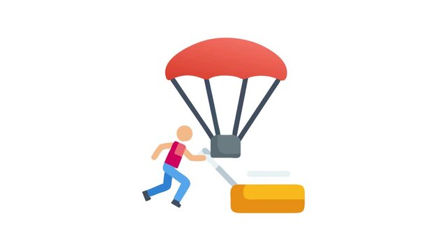  Weighted Resistance Sprint Parachute for Speed Training. Design of Fitness and Gym Icons.