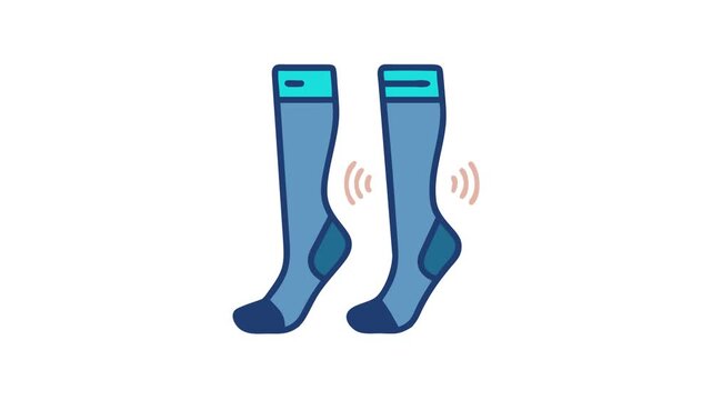  Smart Compression Socks for Enhanced Circulation. Design of Fitness and Gym Icons.