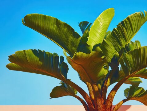 Giant Dioon Plant Spreading Lush Green Leaves in a Tropical Garden Setting for Botanical Landscaping and Outdoor Decor with Vibrant Foliage and Clear Blue Sky