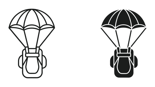 Parachute icon set with different styles
