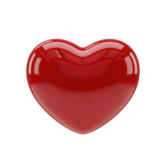Fototapeta premium Glossy red heart shape isolated with a reflective surface transparent background