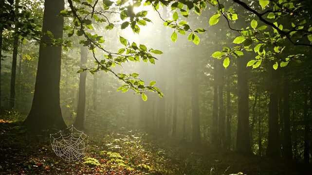 Ambient Nature Texture Showcasing the nuanced textures of forest elements like bark, moss, and leaves, enhanced by the optical effects of light and a gentle, imperceptible movement.