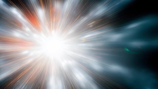 Cosmic burst of Light: An abstract representation of a supernova explosion in deep space. A radiant burst of light emanates outward, showcasing the infinite nature of the cosmos.